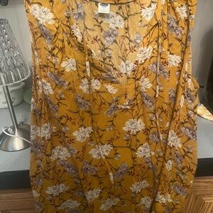 Old Navy Mustard Floral Top